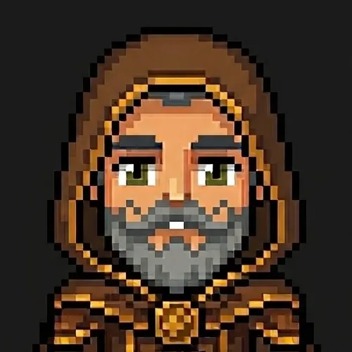 wukx — pixel-art hooded figure